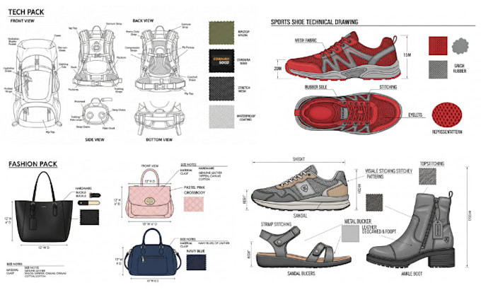 create bag tech pack shoe tech pack bag design footwear design accessories pack