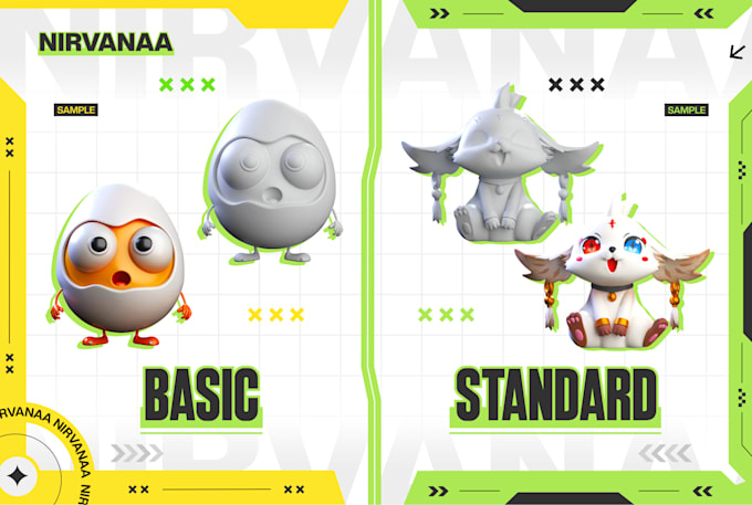 create 3d cute characters, animals, cartoon modeling for mascot or 3d print
