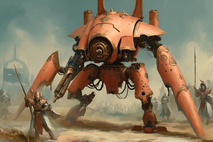 create a warhammer, gore, metal maniac illustrations