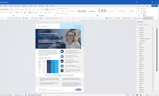 design one pager word documents