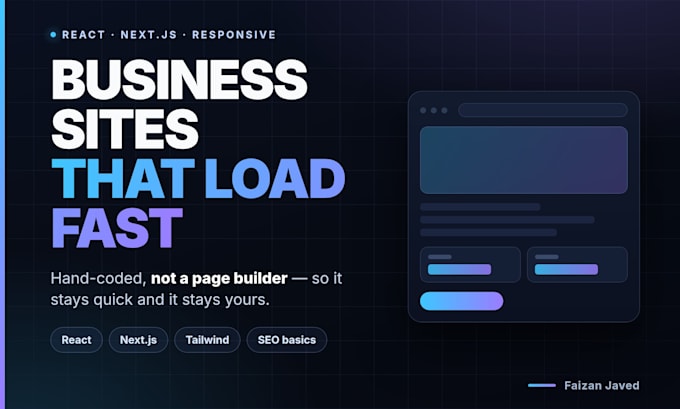 design and develop a modern responsive business website in react or nextjs