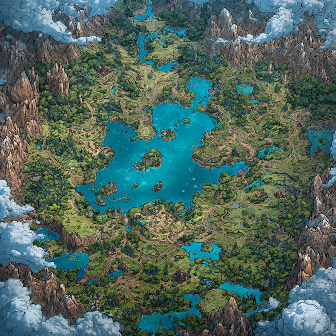 create fantasy dnd battle map illustration,world map design,map maker,rpg map