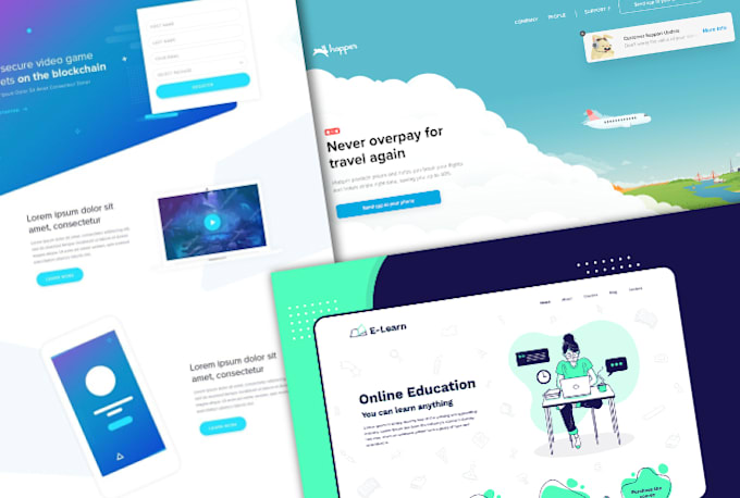 design interface for your landing page or website