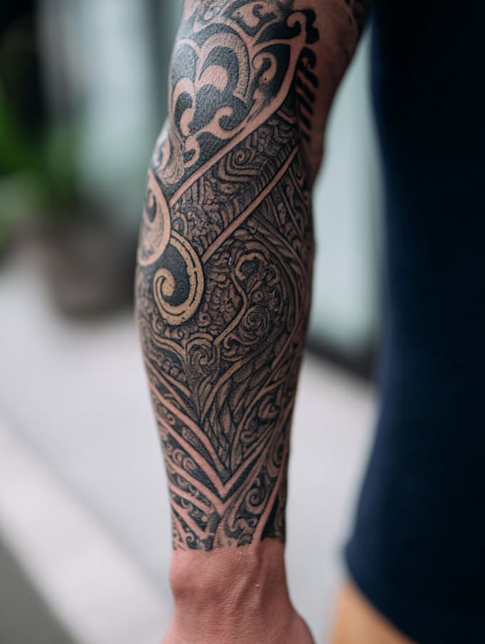 design a profesional trash polka tattoo