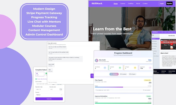 be full stack developer, front end developer, build website