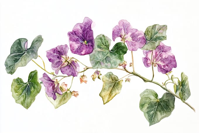 create a botanical watercolor illustration
