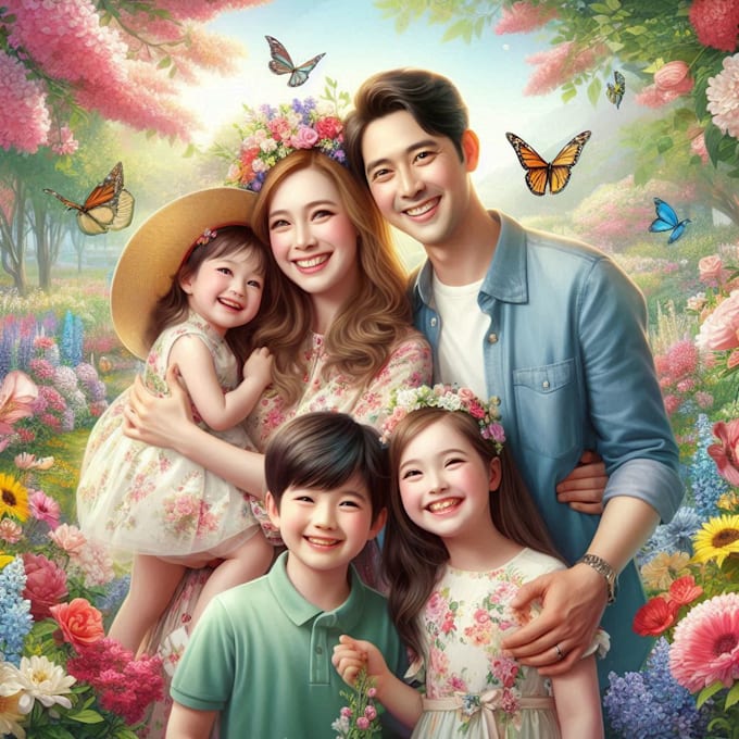 do an family portrait, couple or group art