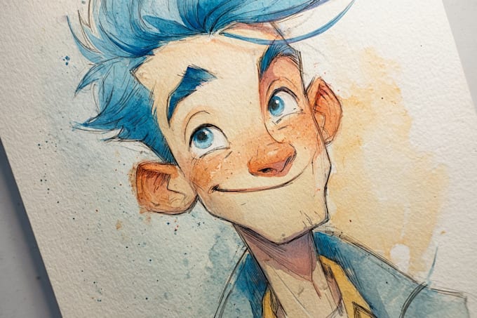 create custom watercolor character art