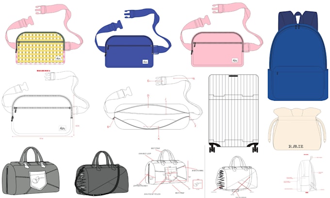 make bag design, backpack, tote bag, hand bag with tech pack