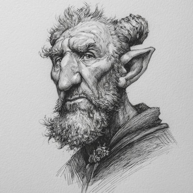 do fantasy character sketch for you