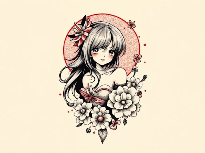 make a unique anime tattoo design for you