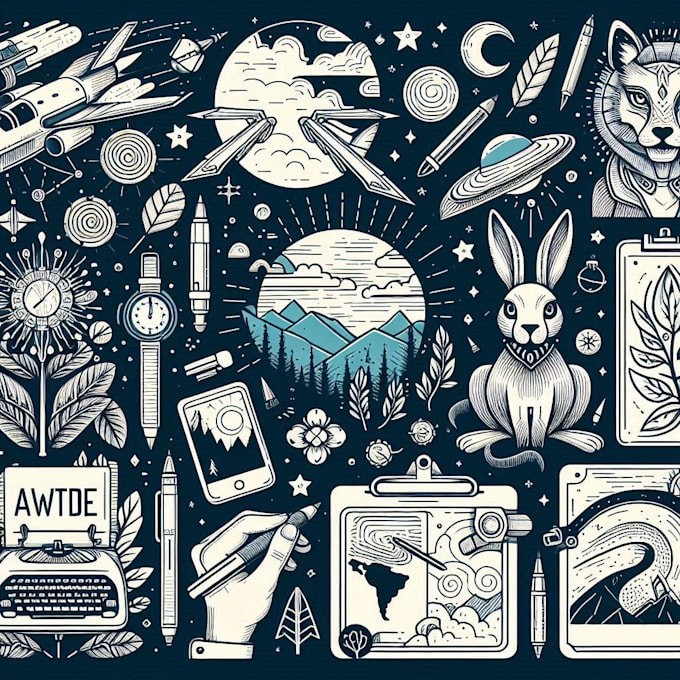 draw awesome line art and silhouette vector illustration