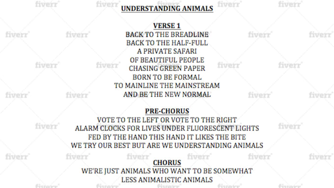 write song lyrics for your song