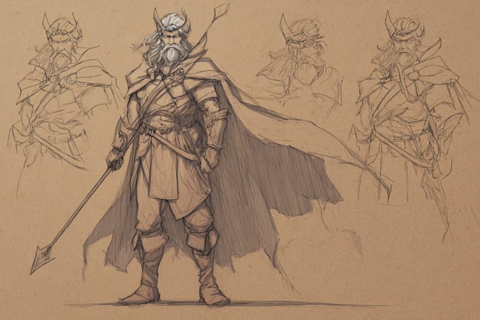 make sketch a concept art and fantasy creature