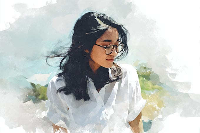 drawing handmade watercolor illustration