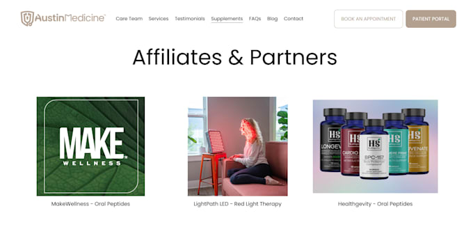 build supplement store, peptide website, nutraceutical, kratom, nootropic, sarms