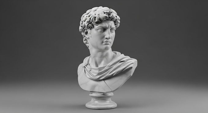 sculpt realistic 3d head, statues, bust model, bust, 3d face model for 3d print