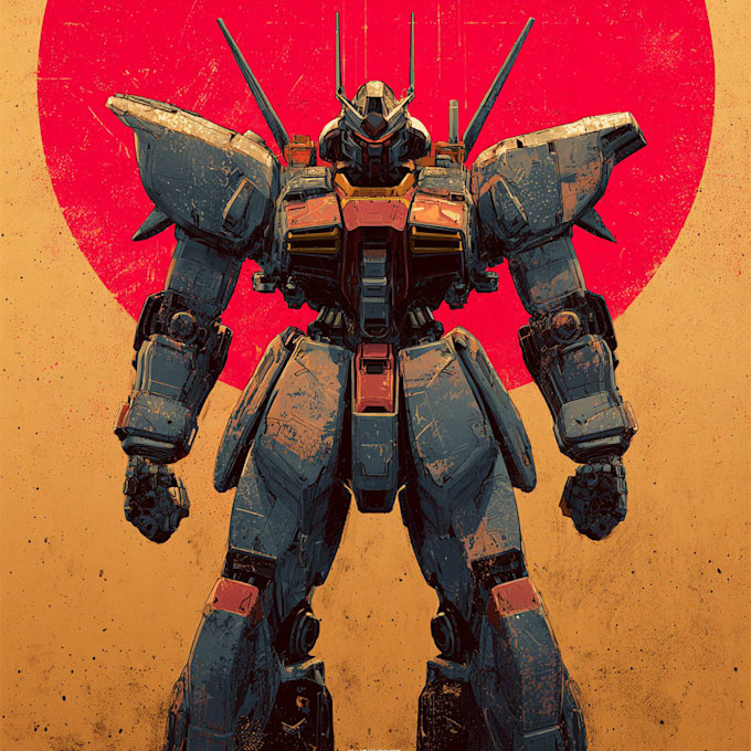 draw epic mecha anime illustration