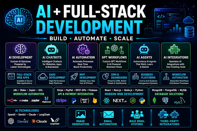 ai website development by full stack ai software developer with ai integration