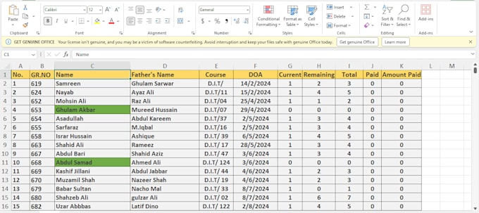 do ms excel data and ms access cleaning, data entry