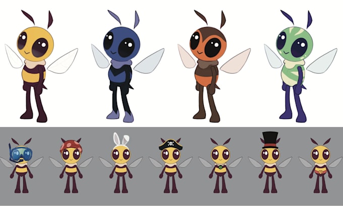 create cute mascot cartoon character design 2d vector illustration mascot logo