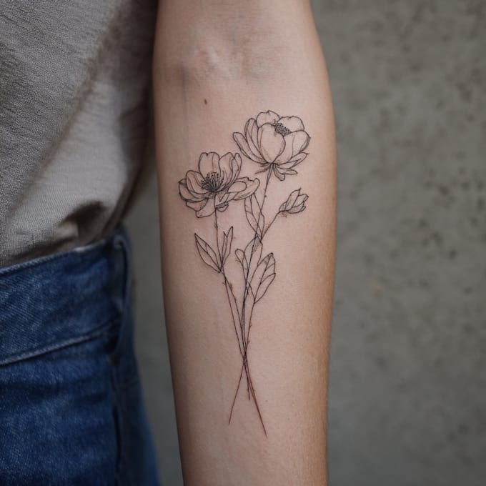 draw linework tattoo design or minimalist tattoo for you