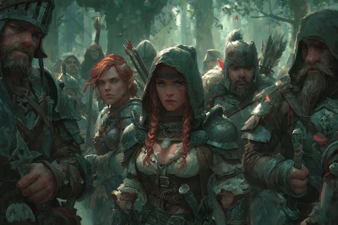 do illustration, concept art and character art, dnd