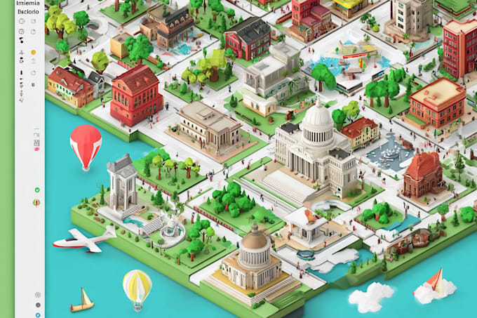 design isometric map illustration for your project