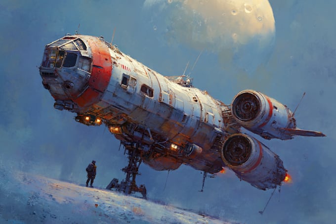 do design spaceship sci fi illustration and sci fi art