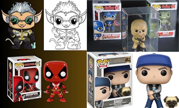 do custom 3d funko pop bobblehead mini funko pop chibi funko pop box for print