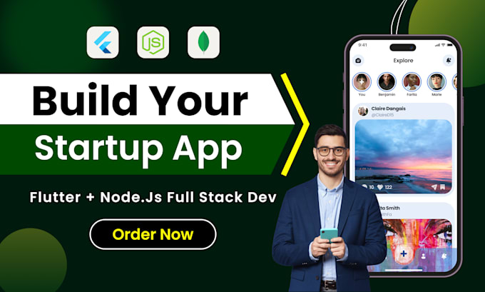 develop cross platform mobile apps using flutter and nodejs