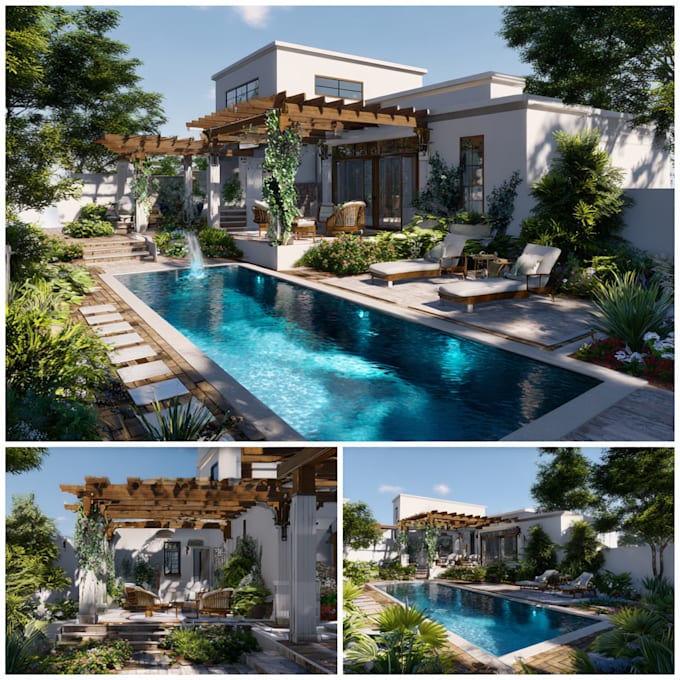 do your landscape design, pool, patio and 3d modeling