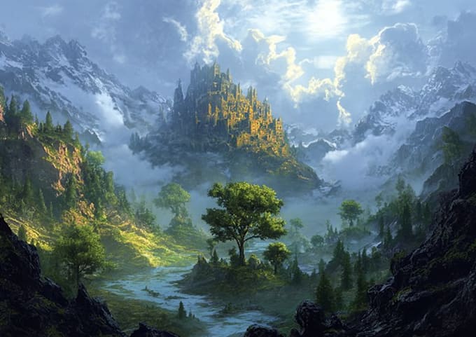Design professional fantasy landscape digital art by Constanole | Fiverr