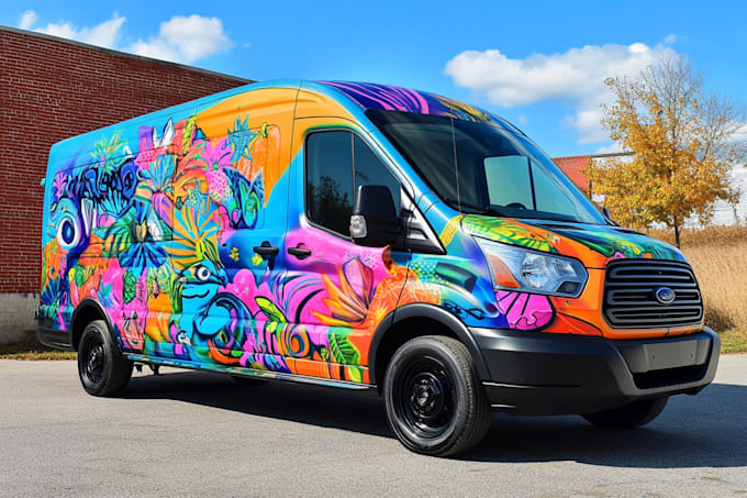 create an custom vinyl car wrap, van wrap vehicle wrap