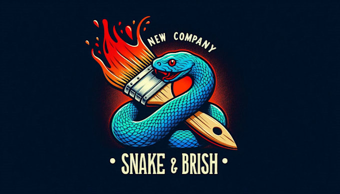 create amazing surreal snake brush logo with unlimited revisions
