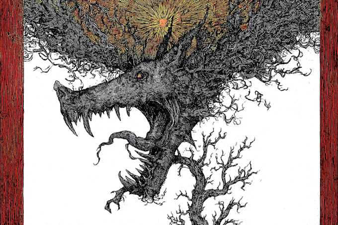 create dark art illustrations in pen and ink