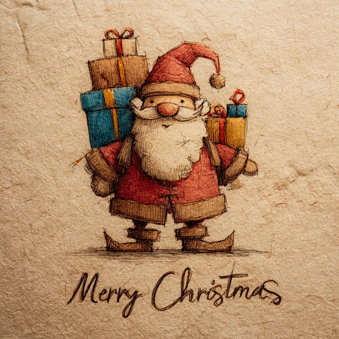 draw greeting, christmas, birthday card, postcard