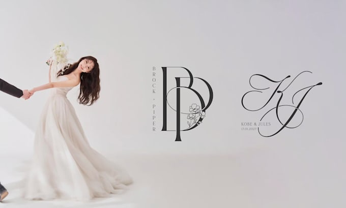 design custom wedding logo, monogram or initials