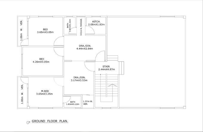 draw 2d typical floorplan,house layout,blueprint,room dimension,hvac,cad drawing