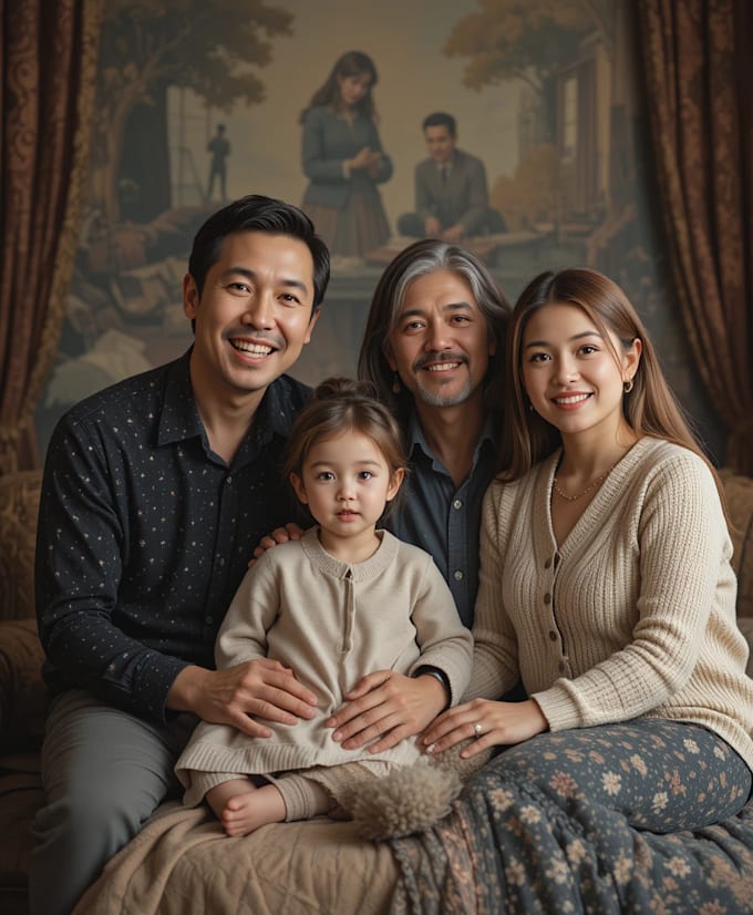 make a family portrait art illustration