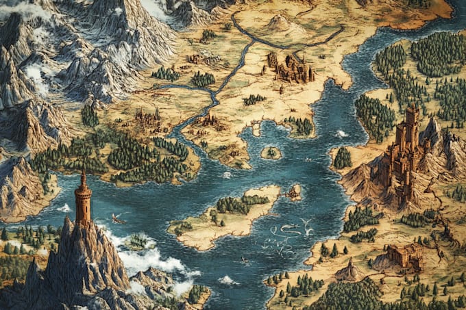 create a high quality fantasy map