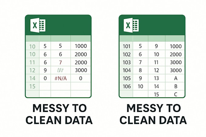 professional excel and data cleaning and formatting