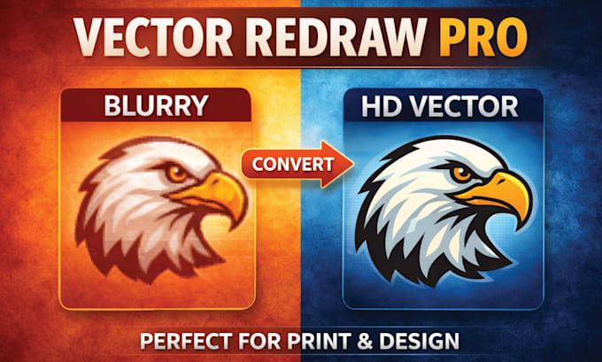 manually redraw, vector trace and recreate logo in ai eps svg