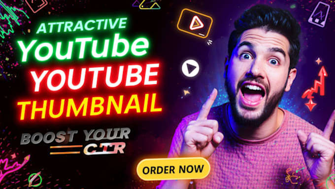 design clickbait fiverr gig thumbnail review profile in 3hrs