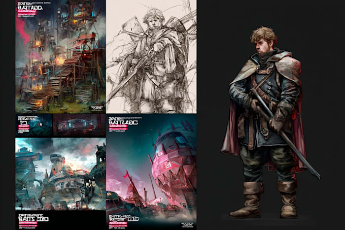 draw stylized character, game character, realistic character