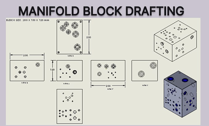 design 3d models,assemblies,and hydraulic manifold block