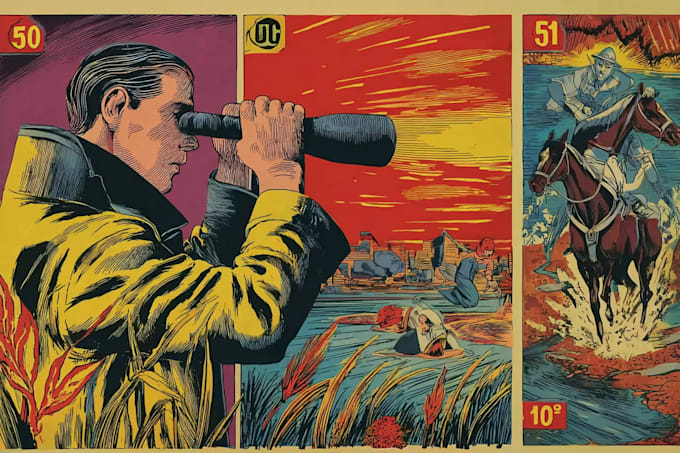 draw a retro vintage comic illustration