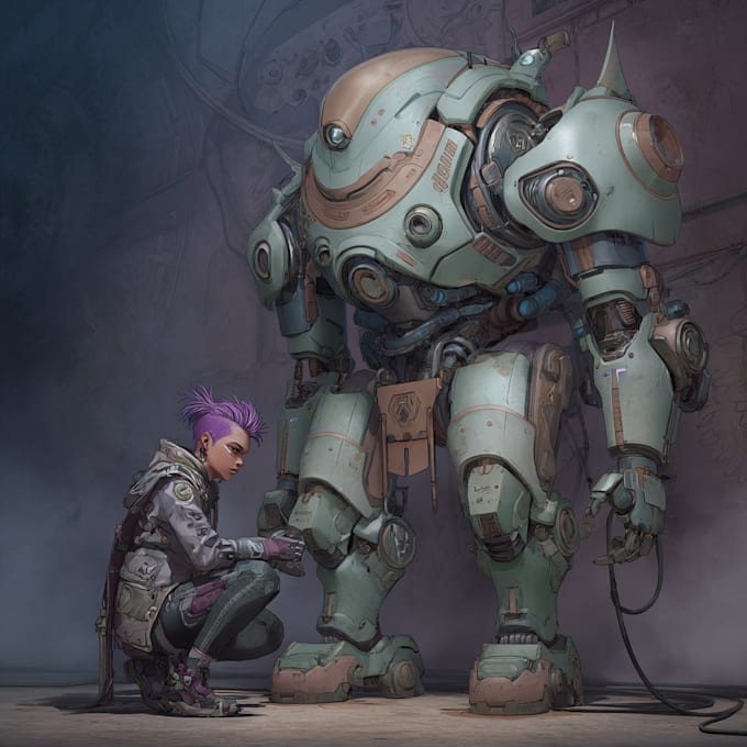 Draw sci fi , cyberpunk , mecha, fantasy character design by Faenasaesw ...