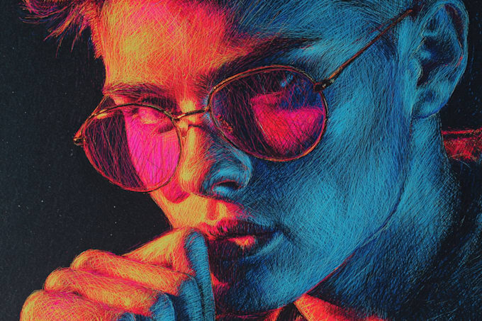 draw cyberpunk scribble art your portrait