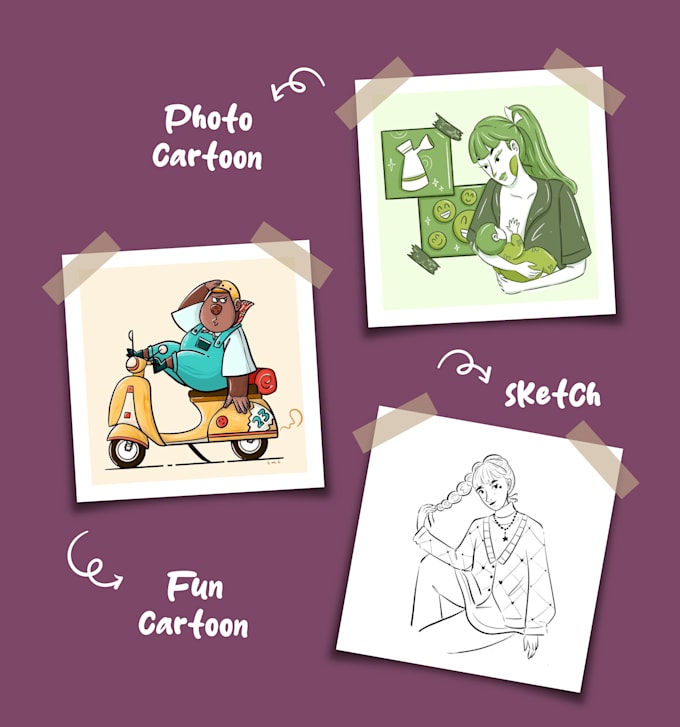 draw custom cartoon illustration
